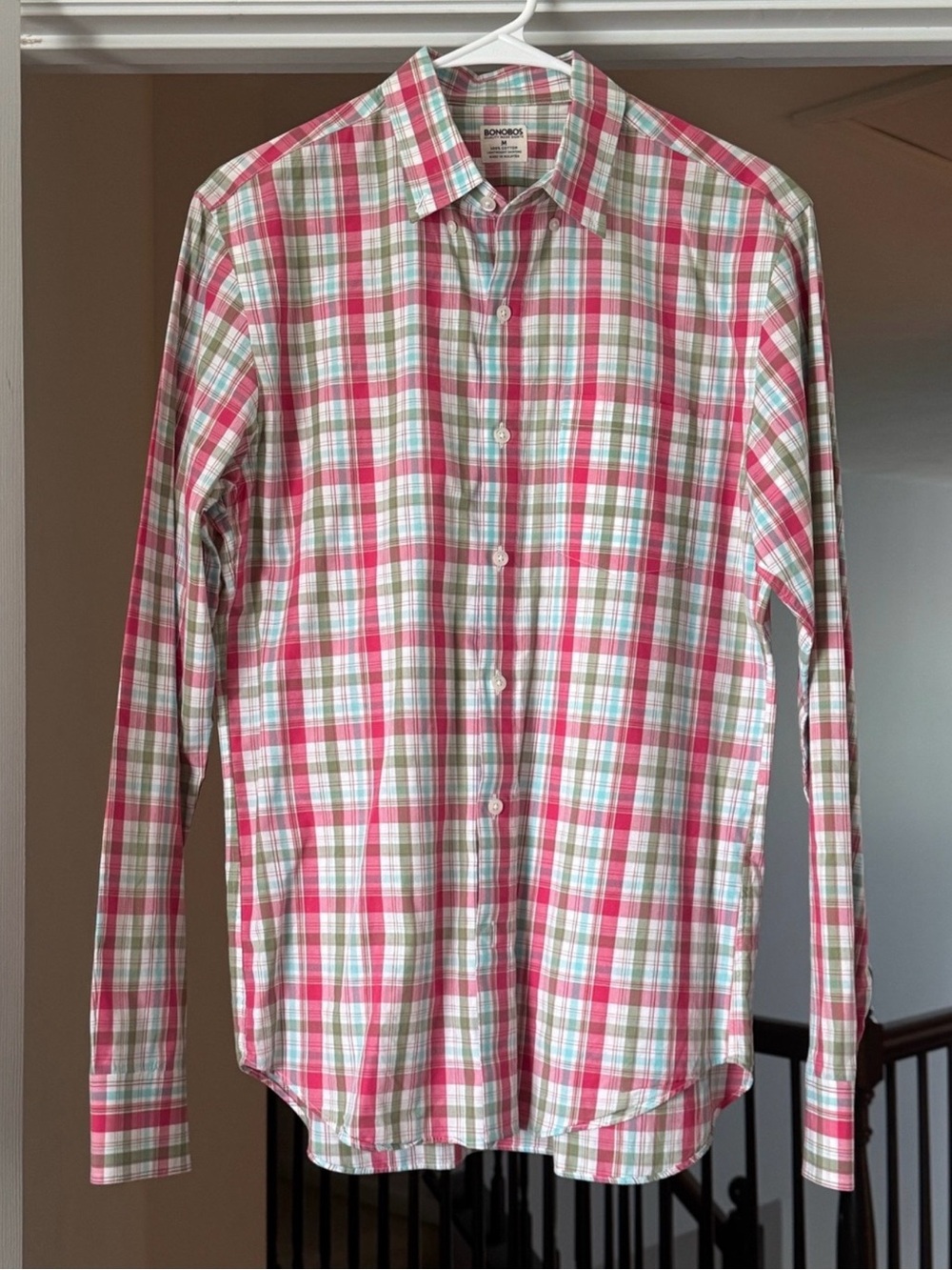 Bonobos Men’s Medium Lightweight Cotton Plaid Button-Down Shirt